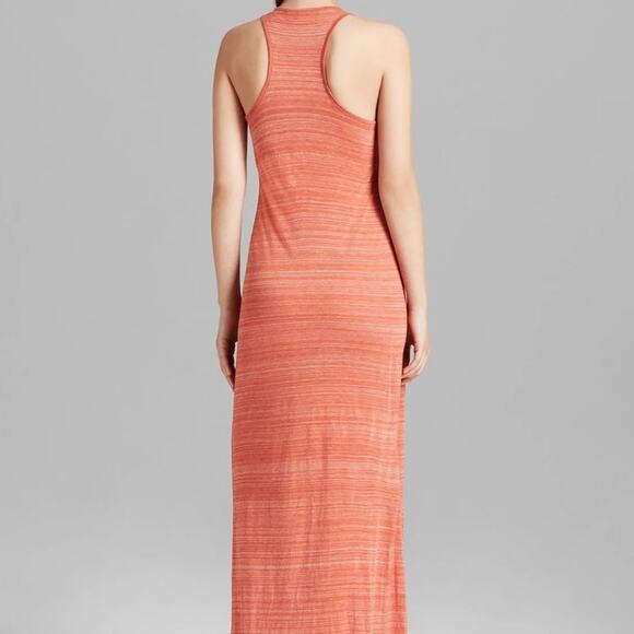 VINCE. Maxi Dress Orange Space Dye Women's XS Floor Length Stretch Razorback NWT - Picture 2 of 6
